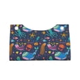 thumbnail image 4 of Lsque Marine Inhabitants Printed Long Tissue Box Cover Holder, Facial Paper Organizer Dispenser,Triangle with Bottom Belt, PVC Leather Decorative Organizer, 4 of 9