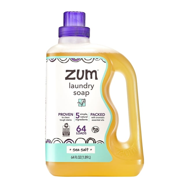 Jabón para lavar ropa Indigo Wild Zum Clean a base de plantas, 1,89 L, sal marina