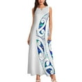 thumbnail image 2 of New Zealand Māori Paua Abal Koru Tribal Tattoo NZ Art Māori Art Long Dress summer outfits for wom02 Dress, 2 of 6