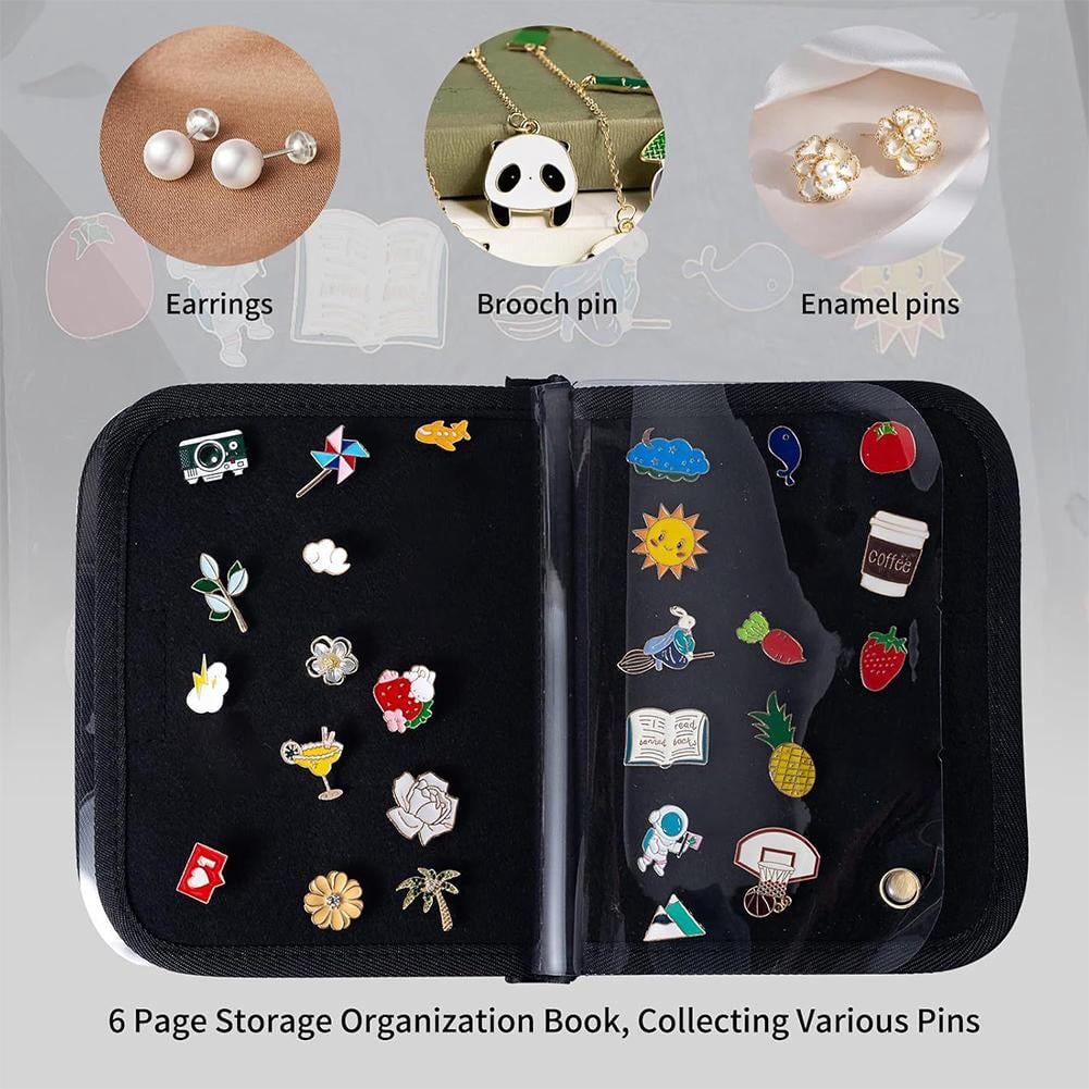 Pin Books For Collectors, Enamel Pin Display Pages Pin Carrying Case, Travel Brooch Pins Display Bag