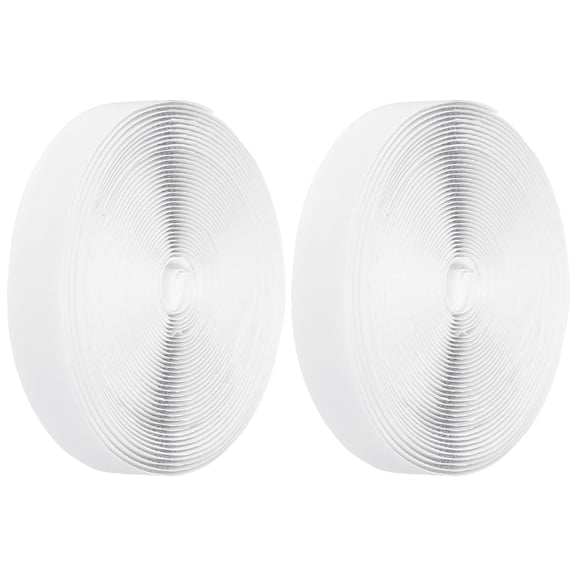 CIMAXIC Double Side Tape Double Sided Sticky Strip Hook and Loop Tape White Nylon 2 Rolls