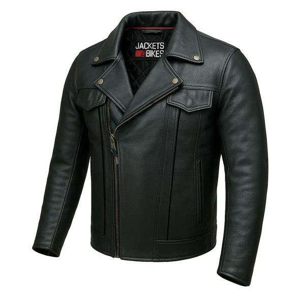 Outrider Leather Men’s Premium Black Buffalo Cruiser Motorcycle Jacket with CE Armor