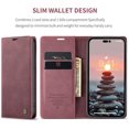 thumbnail image 3 of CaseMe for iPhone 15 Plus, Wallet Case Soft PU Leather Flip Case Magnetic Stand Flip Protective Cover Leather Case with ID & Credit Card Slots Holder Case-Wine Red, 3 of 8