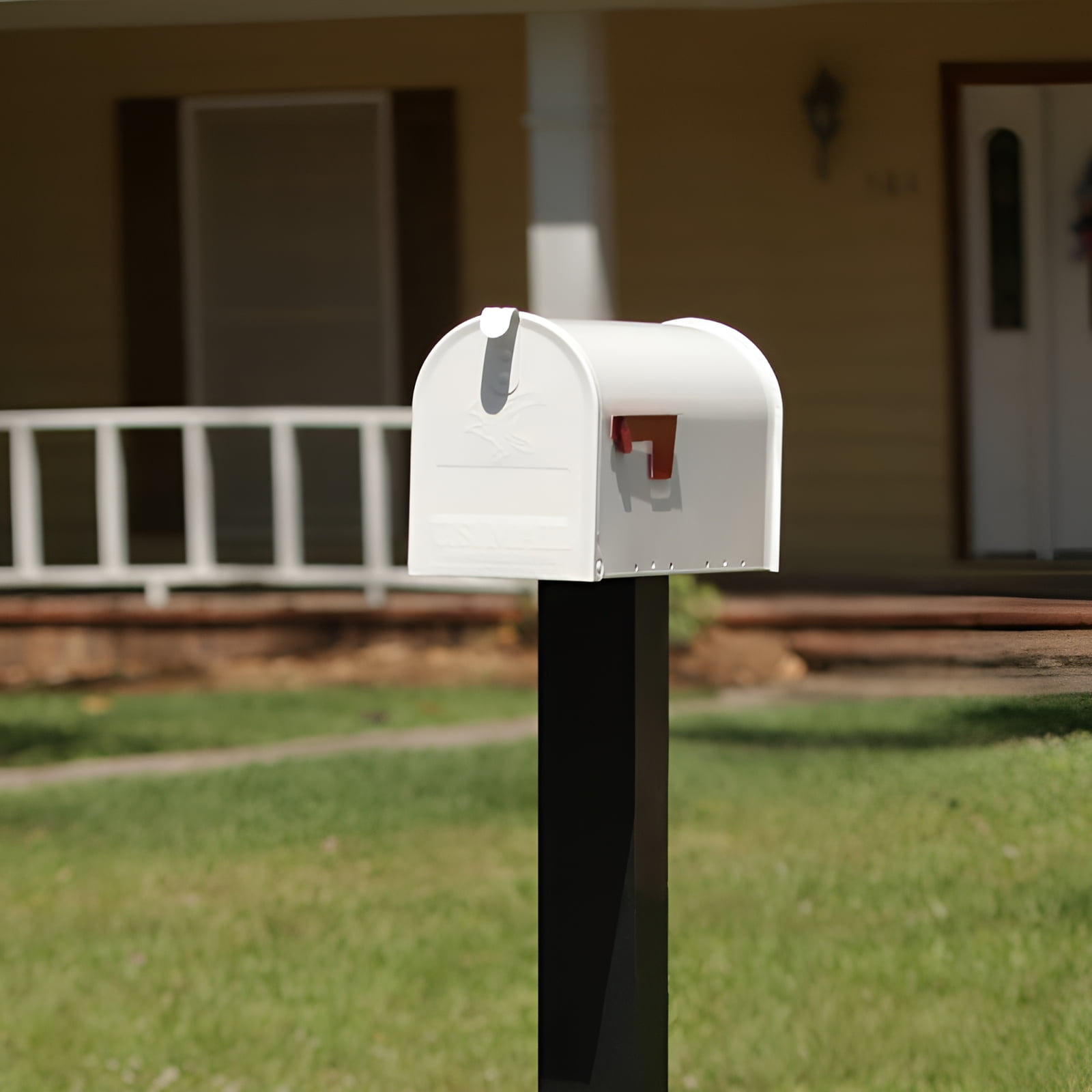 Gibraltar Mailboxes Elite Galvanized Steel Post Mount Mailbox White Rust Resistant