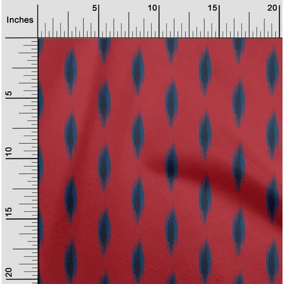 oneOone Organic Cotton Poplin Twill Fabric Abstract Ikat Decor Fabric Printed BTY 42 Inch Wide