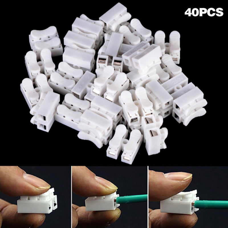 100pcs Self Locking Push-type Quick Wire Cable Connector White Wiring Terminal