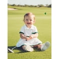 thumbnail image 5 of BemeyourBBs Newborn Baby Girl Golf Outfits Infant Girls Summer Clothes Romper Dress Half Button Collared Short Sleeve Bodysuit Dress, 5 of 9