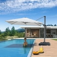 thumbnail image 5 of PURPLE LEAF 8'x8' Offset Cantilever Umbrella with 360° Rotation 7' High Outdoor Patio Umbrella with Weighted Base for Poolside, Deck, Garden White, 5 of 8