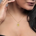 thumbnail image 3 of Gem Stone King 18K Yellow Gold Plated Silver Pendant with Chain Oval Citrine and White Moissanite (1.62 Cttw), 3 of 3