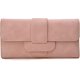 thumbnail image 1 of Monedero pequeño y largo para mujer - Tarjetero de ante suave con tres pliegues y bolsillo multifuncional (rosa), 1 of 5
