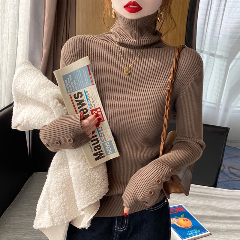 PIKADINGNIS Thick Cashmere Knitted Sweater Women Autumn Winter