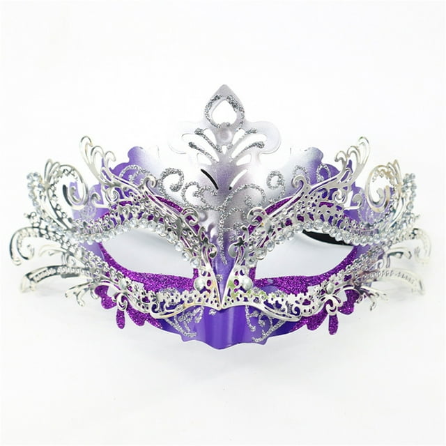 Masquerade Mask For Women, Colorful Painting Rhinestone Inlaid Metal Half Face Cover Cosplay Costume For Cosplay Theme Party