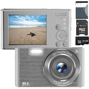 Acuvar 44MP Compact Point and Shoot Digital Camera, 16X Digital Zoom, 2.4 Inch Screen & 32GB SD , Vlogging Camera