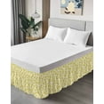 thumbnail image 4 of Pastoral Yellow Flower Bed Skirt California King Size 18 Inch Drop, Watercolor Flower Farm Plant Abstract Adjustable Elastic Dust Ruffles Bedskirt Wrap Around Pleated Mattress Frame Cover, 4 of 9