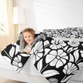 thumbnail image 4 of jejeloiu Minimal Floral 7-Piece Twin Bedding For Girls,Graphic Print Bedding Comforter Set,Black White,Light Gray Reversible, 4 of 7