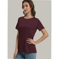 thumbnail image 3 of Womens Short Sleeve Basic Shirts Crewneck Tees Loose Fit Fashion Tops Casual Summer Clothes, 3 of 6