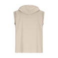 thumbnail image 6 of Men's Linen Sleeveless Hoodie Quarter Zip Pullover Solid Color Cotton Linen Blend Breathable Lightweight Casual Sports Gym Workout Beach Vacation Streetwear | Zenithor,Beige L, 6 of 8