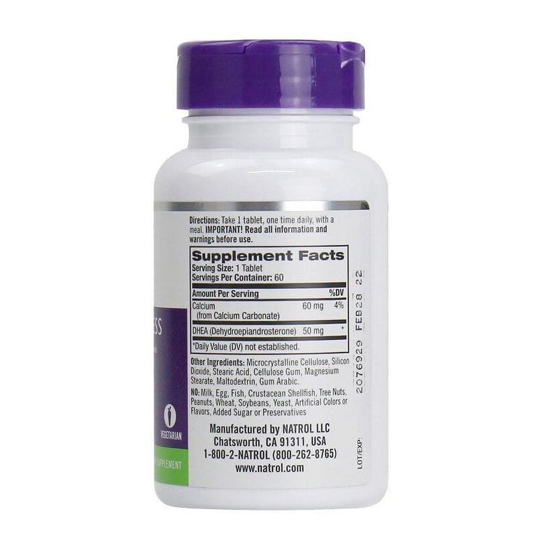 Natrol Dhea Mood & Stress Dietary Supplement Hormone Levels, 60ct 