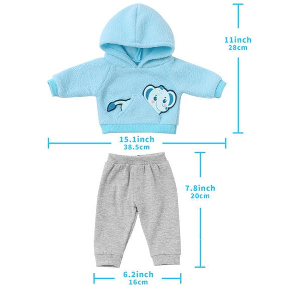 Rkxzt Doll Coat,Doll Clothes Outfit Set for 14-18 Inch Dolls Hooded Sweatshirt and Trousers 2-Piece,Doll Accessories|Cotton