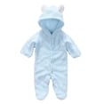 thumbnail image 3 of OUMY Newborn Baby Infant Boy Girl Fleece Romper Hooded Jumpsuit Bodysuit Outfits Clothes, 3 of 6