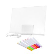 Amosfun Lighted Acrylic Writing Pad for DIY - Assorted Color, Rewritable, Gentle Illumination, Sturdy 1Set