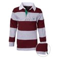 thumbnail image 2 of Polo Rugby à Manches Longues Rayé en Coton pour Garçons - Bourgogne/gris - Taille 14, 2 of 6