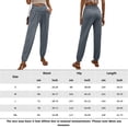 thumbnail image 2 of Pantalones Con Cordón Pantalones básicos para damas Slim Fit Estilo casual Cintura elástica Color sólido Traje deportivo Cgtredaw Gris M para Mujer, 2 of 6