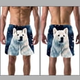 thumbnail image 3 of luoweisi Men's Beach Shorts Quick Dry Swim Trunks with Mesh Lining Galaxy Polar Bear S, 3 of 5
