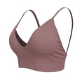 thumbnail image 3 of WCJM Purple Women's Solid Color Underwire Breathable Detachable Cotton Cup French Sports Bra, 3 of 3