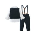 thumbnail image 2 of CARETOO Toddler Boy Clothes Set Infant Formal Shirt Waistcoat Suspender Pants Necktie Bowtie 12M-5T, 2 of 21