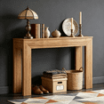 thumbnail image 6 of Walnut Console Table, 47.2” Wide Narrow Entryway Table, Modern Walnut Grain Design, 44LBS Load Capacity, Anti-Tip & Floor-Protected for Hallway/Living Room, 6 of 6