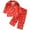 Brick Red, variant on Dakiuu Toddler Girls Boys Christmas Satin Silk Pajamas Button Down 2 Pieces Santa Print Long Sleeve Pj Set Kids Nightgown Sleepwear 18month - 8 Years Beige
