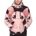 thumbnail image 2 of Bingfone Cute Axolotl Sakura Blossoms B Men's Drawstring Hoodie Long Sleeve Pocket Sweatshirts-XX-Large, 2 of 6