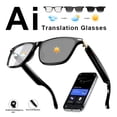 thumbnail image 3 of Black AI smart Glasses: Real-Time Translation in 160+ Languages, Built-In Mic & Speaker, Color-Changing Lenses, Wireless Calls & Music, Magnetic Charging, 3 of 14