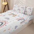 thumbnail image 3 of Erosebridal Kawaii Rainbow Zipper Twin Comforter Sets with Fitted Sheet and 2 Pillowcases,Sweet Heart Print Zipper Bedding Set,Pink Grey,Reversible, 3 of 6