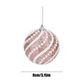thumbnail image 3 of Pink Christmas Tree Ornaments 8cm - 2PC Glitter Snowball Decor with Bead Accents, Shatterproof Plastic Hanging Pendants for Holiday Decorating, 3 of 6