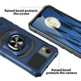 thumbnail image 5 of TJS for Nokia C110 Phone Case, with Tempered Glass Screen Protector, [Military Grade] Robotic Magnetic Support Car Mount Metal Ring Holder Kickstand Cover (Blue), 5 of 7