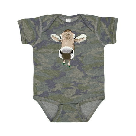 

Inktastic Funny Cow Close Up Gift Baby Boy or Baby Girl Bodysuit