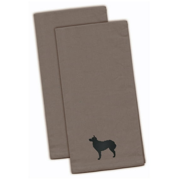 Croatian Sheepdog Gray Embroidered Towel Set of 2