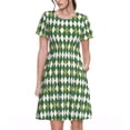 thumbnail image 1 of Disketp Light Green Squares para Vestido de Manga Corta para Mujeres, Vestidos de Verano para Mujeres, Casual y Holgado para la Playa, 1 of 6