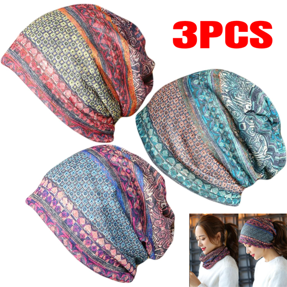 3pcs Women's Slouchy Beanie Cap Chemo Headwear Hats Scarf