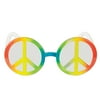 Pack of 6 Bright Rainbow Colored Peace Sign Fanci-Frame Eyeglass Party Favor Costume Accessories