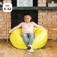 thumbnail image 3 of Big Joe Classic Bean Bag Chair for Kids Bedroom and Reading Nook, Easy-Clean Buttercup, Durable Nylon Polyester Blend, 2 feet Refillable, 3 of 6