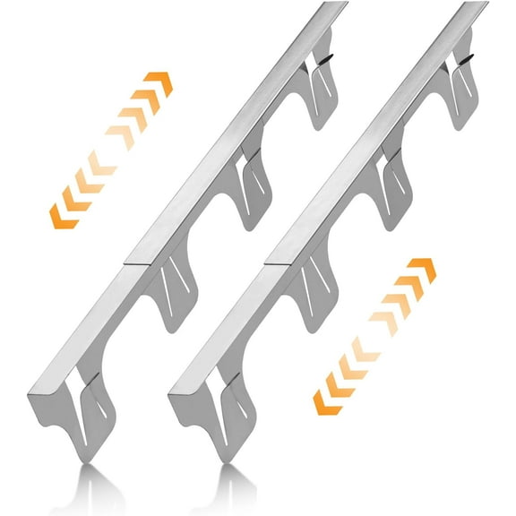 Navellon Stove Gap Filler, Stove Gap Covers Stainless Steel, Adjustable 13.8-27.5 In(2 Pack), Heat Resistant, Gas Stove Side Gap Protector, Silver