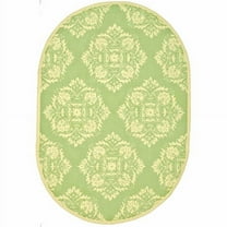 SAFAVIEH Chelsea Vianne Geometric Wool Area Rug, Green/Beige, 7'6" x 9'6" Oval