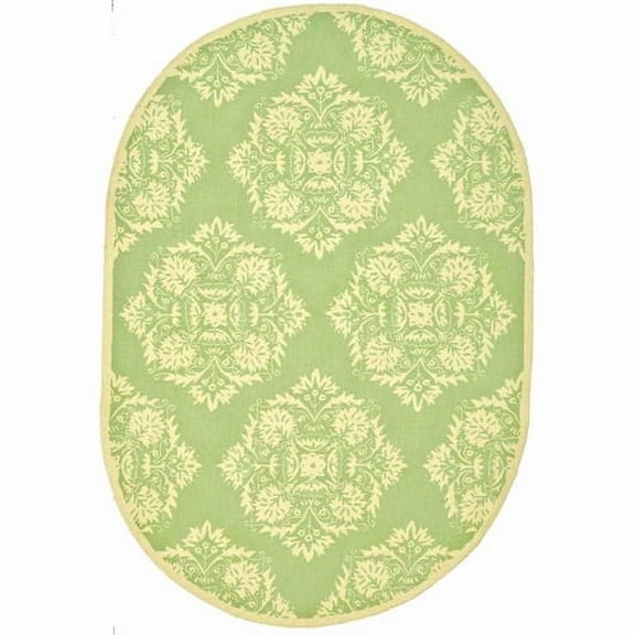 SAFAVIEH Chelsea Vianne Geometric Wool Area Rug, Green/Beige, 7'6" x 9'6" Oval