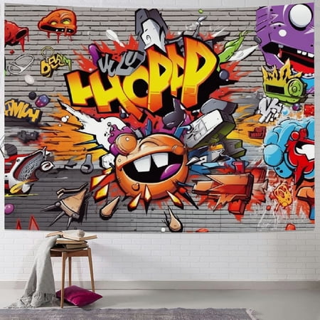 BCIIG Music Graffiti Wallpaper, Colorful Hip-hop Rock Punk Art Wall Mural for Living Room, Bedroom, Dinning Room, Music Room, Bar, Ktv, Home Decor - Large 50x40inch
