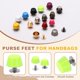 thumbnail image 3 of Uxcell 6 juegos de remaches, pies de bolso, clavos de tornillo de 10mm / 3/8", remaches de cabeza plana para cuero, DIY para collares, cinturones, bolsas, totes, verde fluorescente, 3 of 7