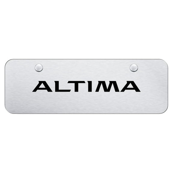 Nissan Altima Laser Etched Logo Mini License Plate (Brushed Chrome)