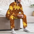 thumbnail image 7 of Naloa Dinosaurs and Leaves Men’s Pajamas Set - Long Sleeve Button Down Sleep Shirt and Pajama Bottoms Sleepwear Set-Small, 7 of 7